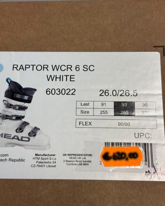 Head Raptor. Wcr 6 sc nuovi