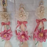 Tris di mestoli in legno decorati a mano