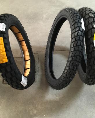 Gomme 120 90 18 , 90 90 21 e 130 80 18 coppie NEW