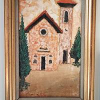 Quadro a spatola con Chiesa