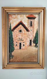 Quadro a spatola con Chiesa