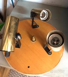 Lampadario vintage con 3 faretti