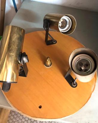 Lampadario vintage con 3 faretti