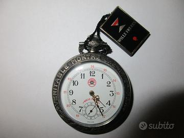 OROLOGIO A CIPOLLA vintage PERSEO A TEMA FERROVIAR