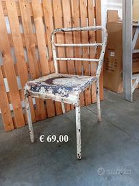 Sedia da ambulatorio Vintage lucidata Shabby Chic