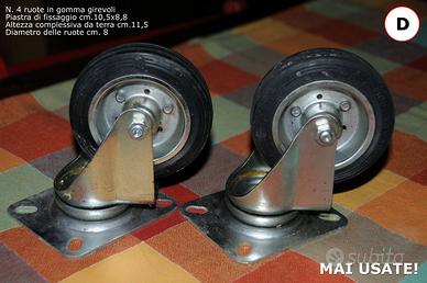 Ruote girevoli in gomma con piastra di fissaggio