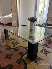 Tavolino vetro design anni ’80 - 120×120 cm
