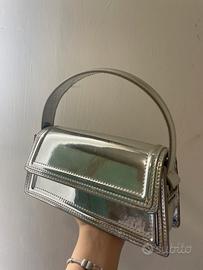 Borsa Zara argento effetto specchio