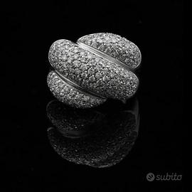 ANELLO INTRECCIO D'AMORE ORO 18KT PAVE' DIAMANTI