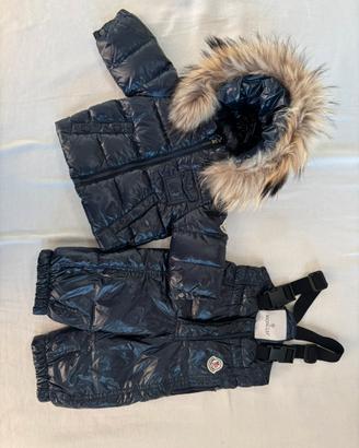 Completo invernale piumino Moncler neonato 3-6 mes