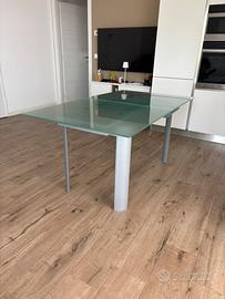 Tavolo allungabile in vetro e Acciaio - 160/200 cm