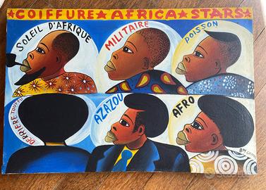 Quadro naif vintage africano