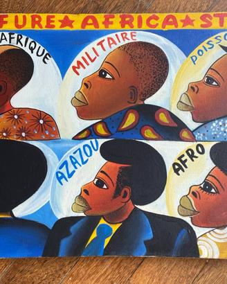 Quadro naif vintage africano