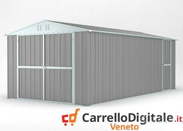 Box garage auto in Acciaio 327x611cm grigio chiaro