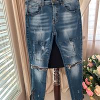 Jeans uomo slim fit dettagli destroyed