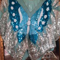 Blusa vintage strass seta