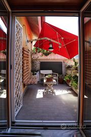 Ombrellone a muro Paraflex Umbrosa SUNBRELLA Rosso