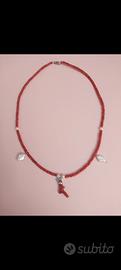 collana corallo  e argento 