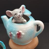 SIMPATICA MINIATURA TOPINO IN CERAMICA VINTAGE