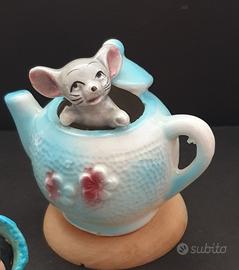 SIMPATICA MINIATURA TOPINO IN CERAMICA VINTAGE