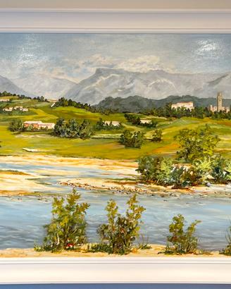 Quadro con paesaggio dal fiume Piave