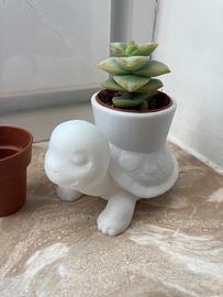 Vasetto decorativo Tartaruga bianca 3D(no pianta)