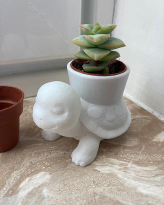 Vasetto decorativo Tartaruga bianca 3D(no pianta)