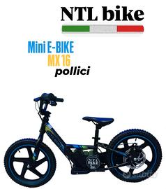 BICI ELETTRICA bimbi Senza Pedali NTLBIKE MX16 Blu