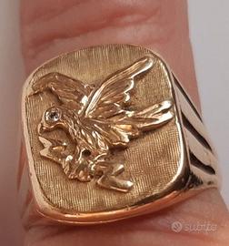 Anello oro TEX L' aquila e la folgore 18,4 grammi