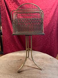 Portariviste girevole vittoriano - ottone e mogano