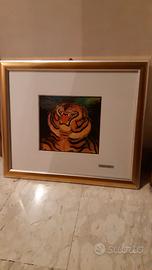 Litografia Testa di tigre di Antonio Ligabue