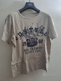 T-shirt Vintage Polo Style – Beige Grafica College