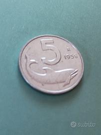 5 lire 1956 delfino
