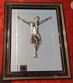 Quadro religioso con immagine di Gesù a rilievo tr