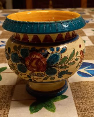 Vaso ceramica Sciacca  "Caruso" firmati 