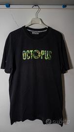 T-shirt Octopus Brand Nera Logo Centrale