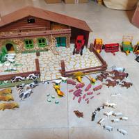 Diorama fattoria anni 70 80 con trattori e animali