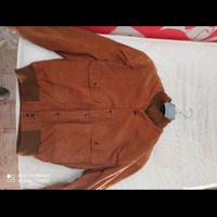 Bomber vintage in pelle scamosciata