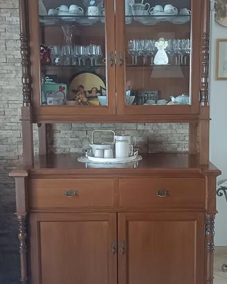 Cristalliera artigianale in legno massello