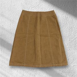 Gonna in Lino Beige Cammello - Taglia IT 44