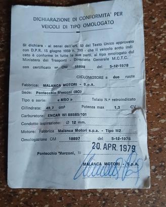 motorino 50 malanca 1979