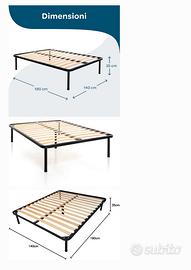 Rete matrimoniale a doghe 140x190 VENDUTA