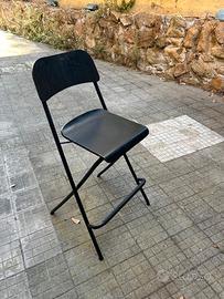 sgabelli pieghevoli n. 6 con poggiapiedi neri
