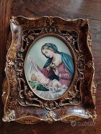 Arte devozionale:antico quadro in gesso "Madonna c