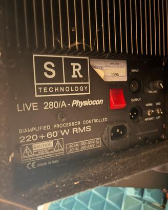 Casse acustiche attive SR tecnology