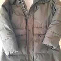 Giubbotto nero unisex vera piuma, neve, TG.L
