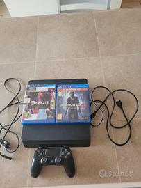 PS4 SLIM 500 GB+CONTROLLER E 2 GIOCHI