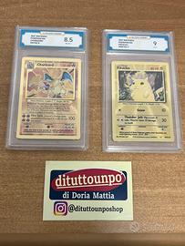CARTE GRADATE POKÉMON PIKACHU E CHARIZARD