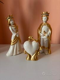 Set composto da principessa, principe e cuore