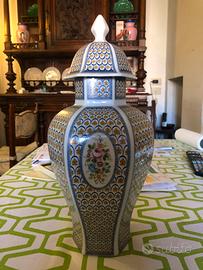 Vaso Kaiser Giardino esagonale con coperchio 70s